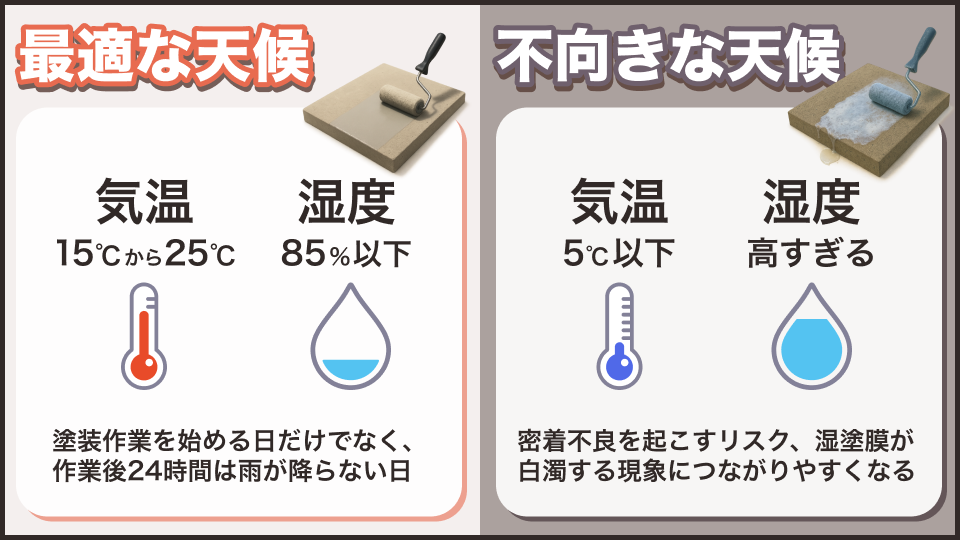 塗装に適した気候条件