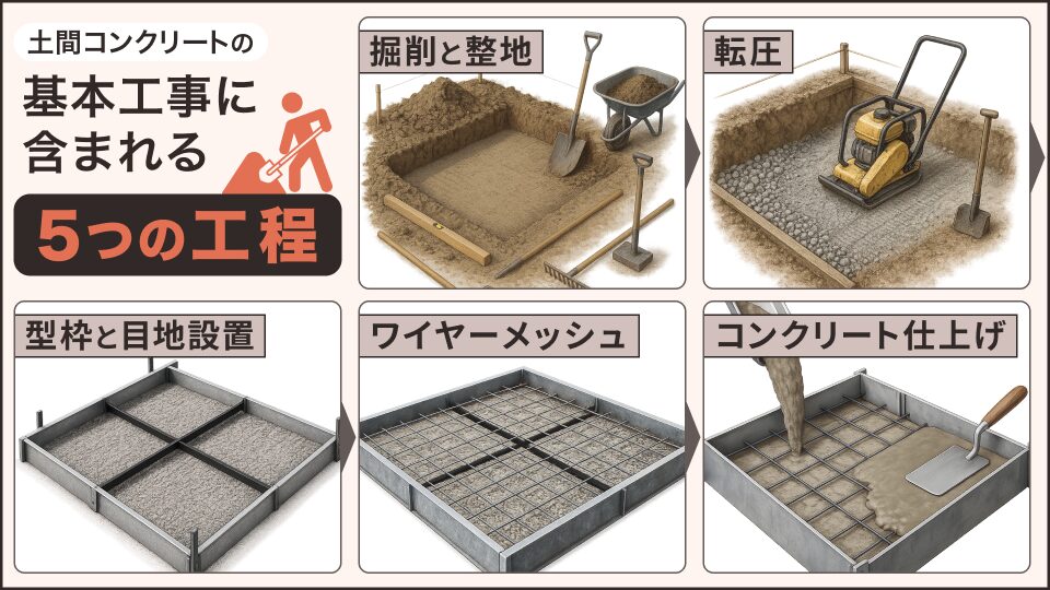 基本工事に含まれる5つの工程