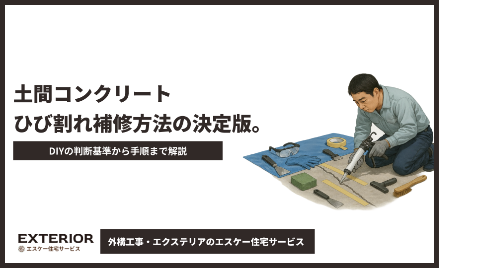 土間コンクリートひび割れ補修方法の決定版。DIYの判断基準から手順まで解説