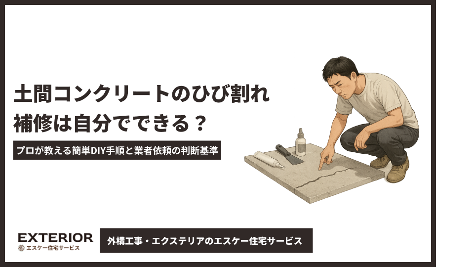 土間コンクリートのひび割れ補修は自分でできる?プロが教える簡単DIY手順と業者依頼の判断基準