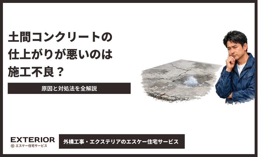 土間コンクリートの仕上がりが悪いのは施工不良?原因と対処法を全解説