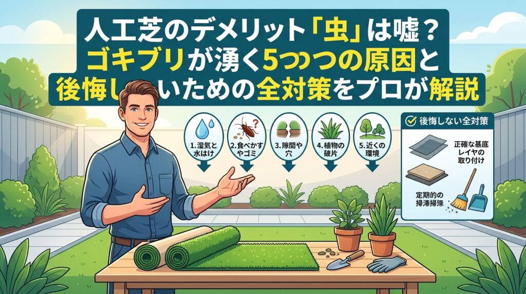 人工芝のデメリット「虫」は嘘？ゴキブリが湧く5つの原因と後悔しないための全対策をプロが解説