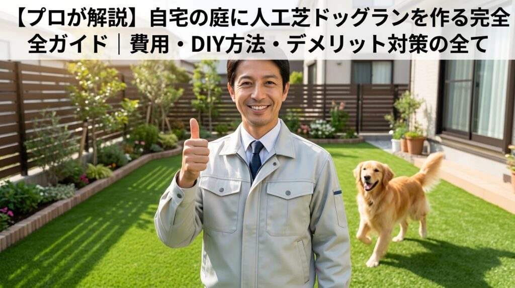 【プロが解説】自宅の庭に人工芝ドッグランを作る完全ガイド｜費用・DIY方法・デメリット対策の全て