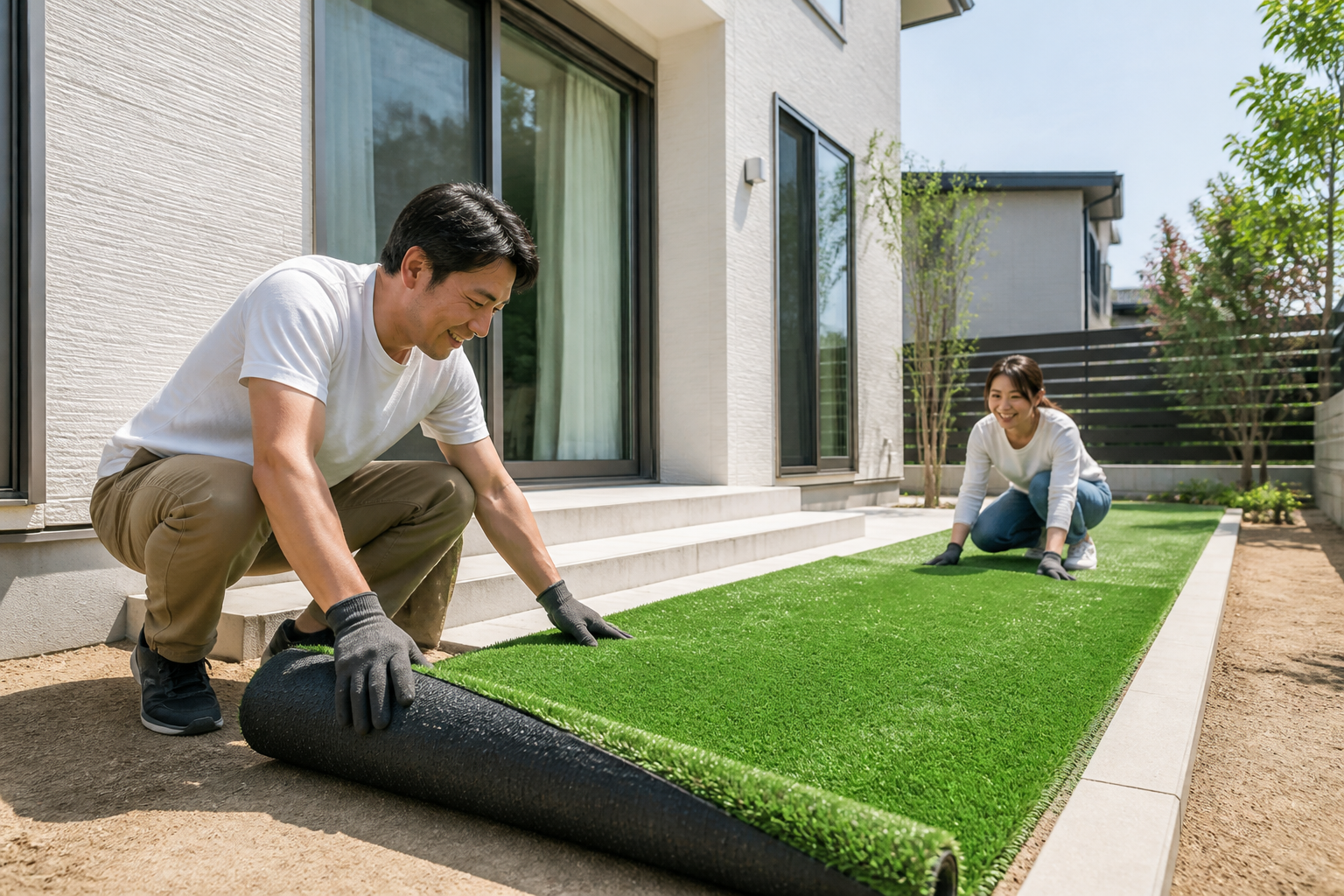 別施工をDIYで行う具体的な手順を知りたい方は、こちらの記事が参考になります。 人工芝DIYのやり方｜初心者でも失敗しない全手順をプロが写真付きで徹底解説